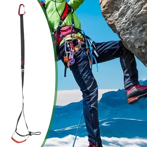 HERCHR 16KN Climbing Ascender Strap, Adjustable Foot Loop Ascender Sling for Rope Ascending Climbing Mountaineering Tree Arborist Expedition Caving Aerial Work Rappel Rescue, Range 31.5-53.1 inch