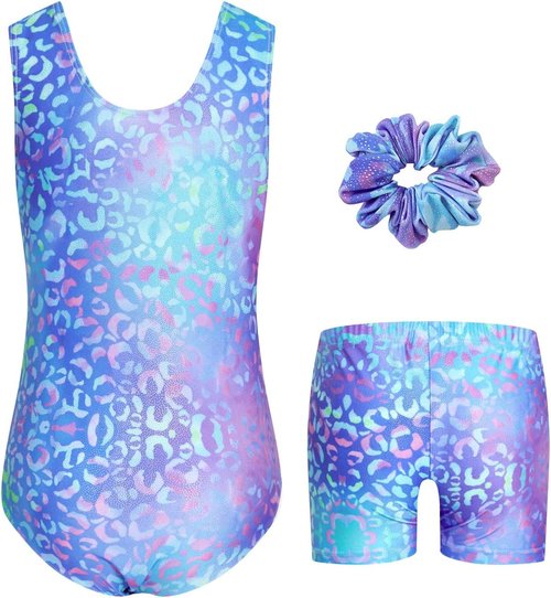 JiAmy Girls Gymnastics Leotards - Glitter Ballet Dance Unitards with Hairband for Kids | Activewear