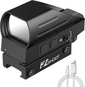 EZshoot Red/Green Dot Reflex Sight - Rechargeable Optic Scope with Multiple Reticles & 20mm Rail Mount