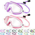 Vvinca Kids Swim Goggles - Wide View Anti-Fog UV Protection | Bungee Strap for Ages 3-14