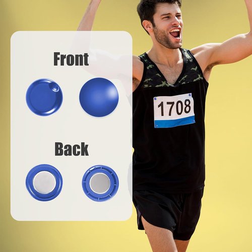 10 Pairs Magnetic Race Bib Clips, Marathon Essentials Race Number Buckle Running Bib Magnets Pins Holder for Runners Field Triathlon Cycling Competition