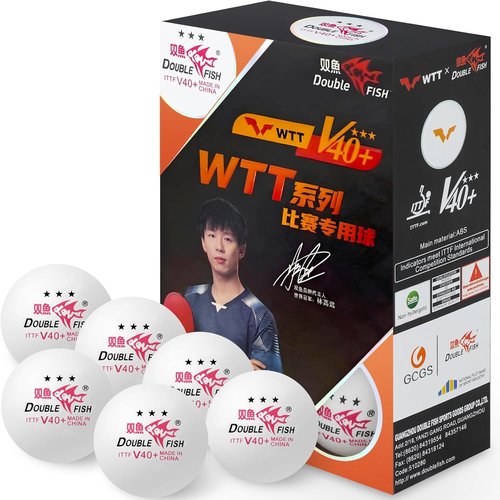 DOUBLE FISH 3-Star Ping Pong Balls - ITTF Approved | Professional 40+ ABS Training Balls