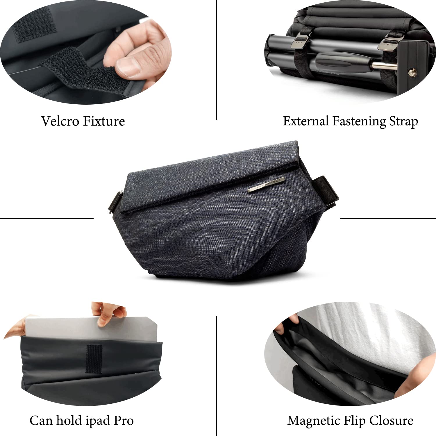 NIID EDC Sling Bag for Men: 5L-6L Expandable Capacity (Indigo)