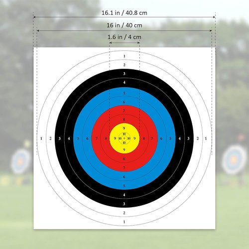 MOLFUJ Archery Targets - 20/50 Pack Bow & Arrow Targets for Hunting | 10/5 Rings, 16x16/15.7x15.7in