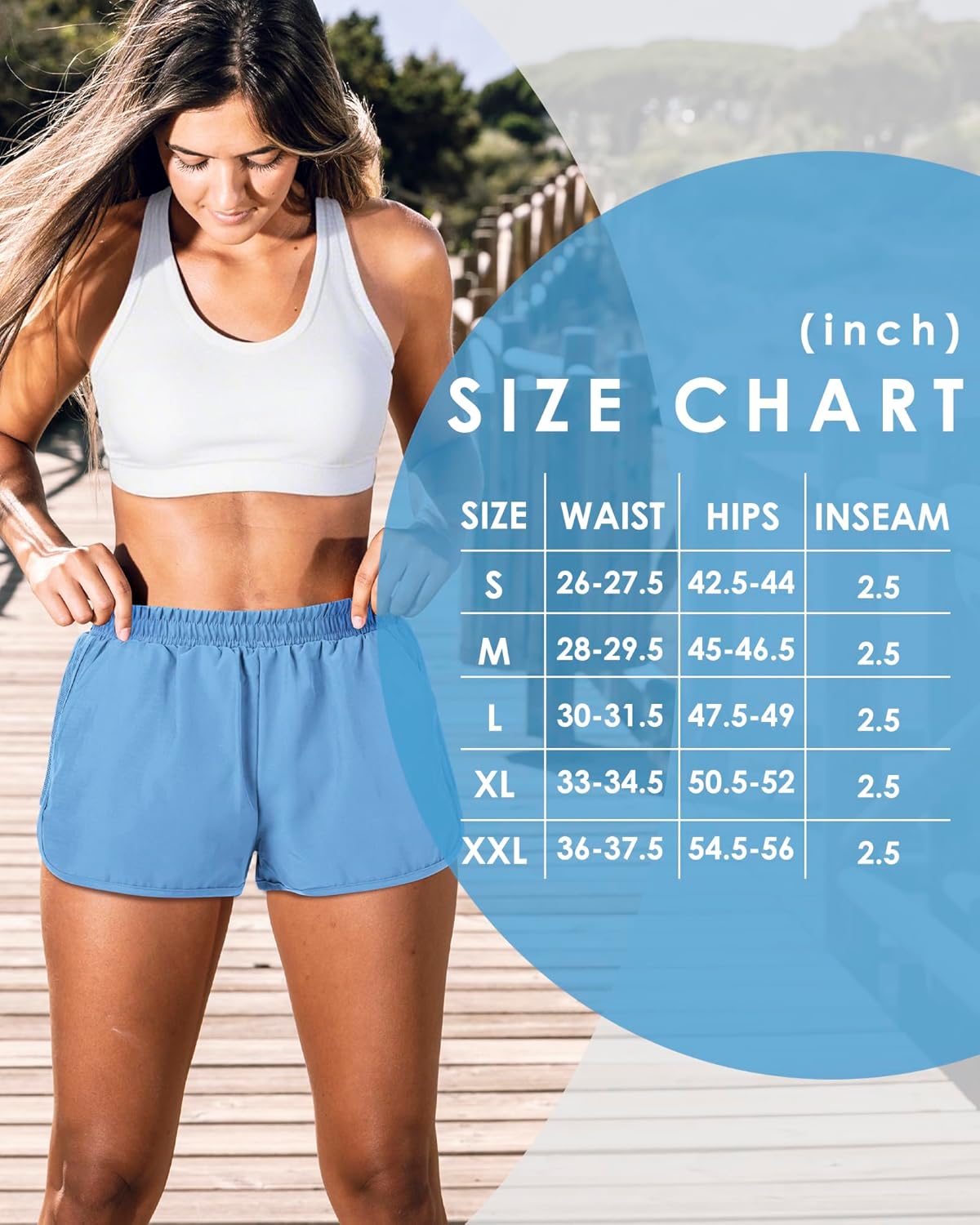 Skiennix Women's 2-in-1 Running Shorts - Quick-Dry Athletic Shorts with Pockets for Gym & Hiking