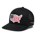 Columbia Unisex PFG Statetriot Mesh Ball Cap, Black/USA Patch, Small/Medium