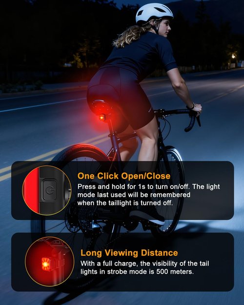 WSDCAM Bike Lights for Night Riding, 5 Modes Bright LED For Cycling Safety, Rechargeable Front and Back Light, IP64 Waterproof Bicycle Rear Light, Bike Headlight and Taillight, Scooter Light Kid Adult