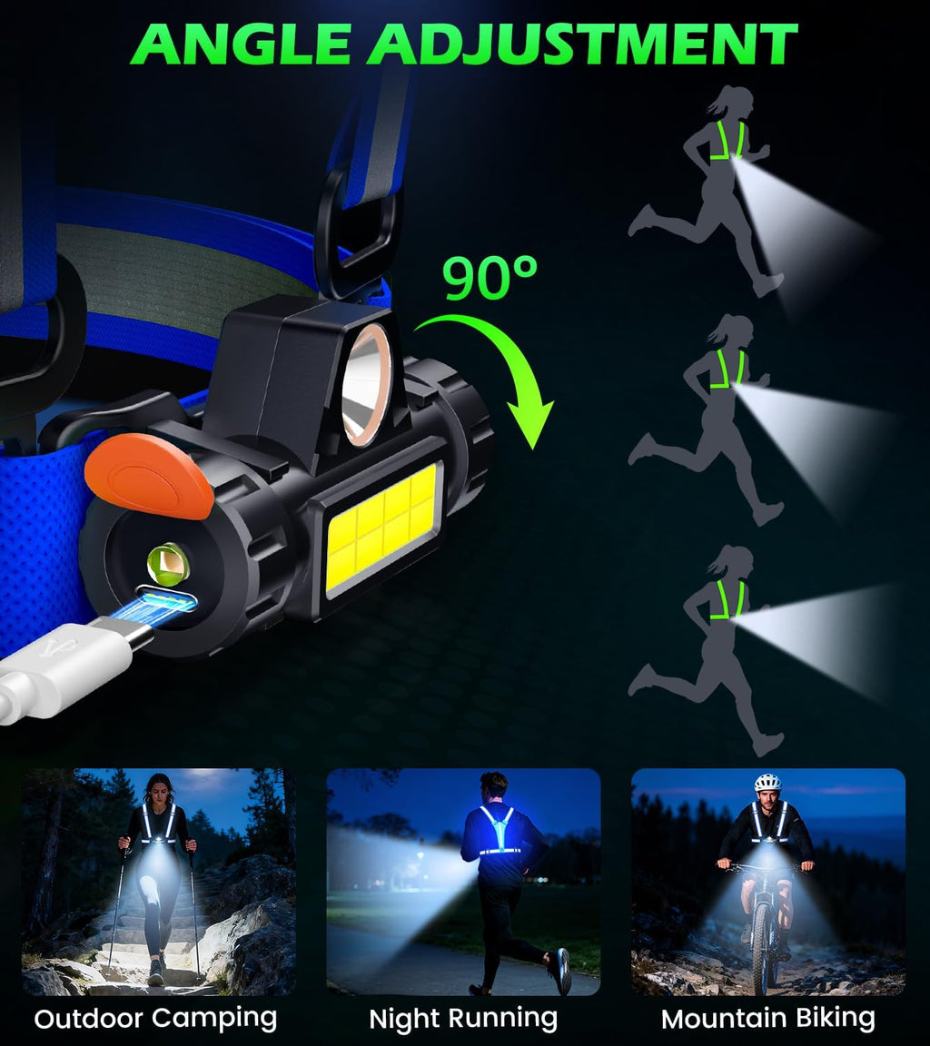 Skiennix LED Running Vest - 90° Adjustable Reflective Gear for Night Safety | Rechargeable Chest Light