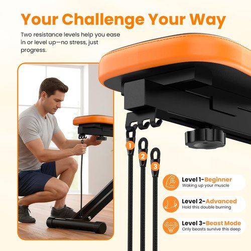 OWLSKY Squat Machine for Home Workout, Foldable Squat Assist & Row Trainer with LCD Monitor, 3 Resistance Bands, Adjustable Seat, Heavy Duty 350 lbs, Full-Body Fitness Equipment