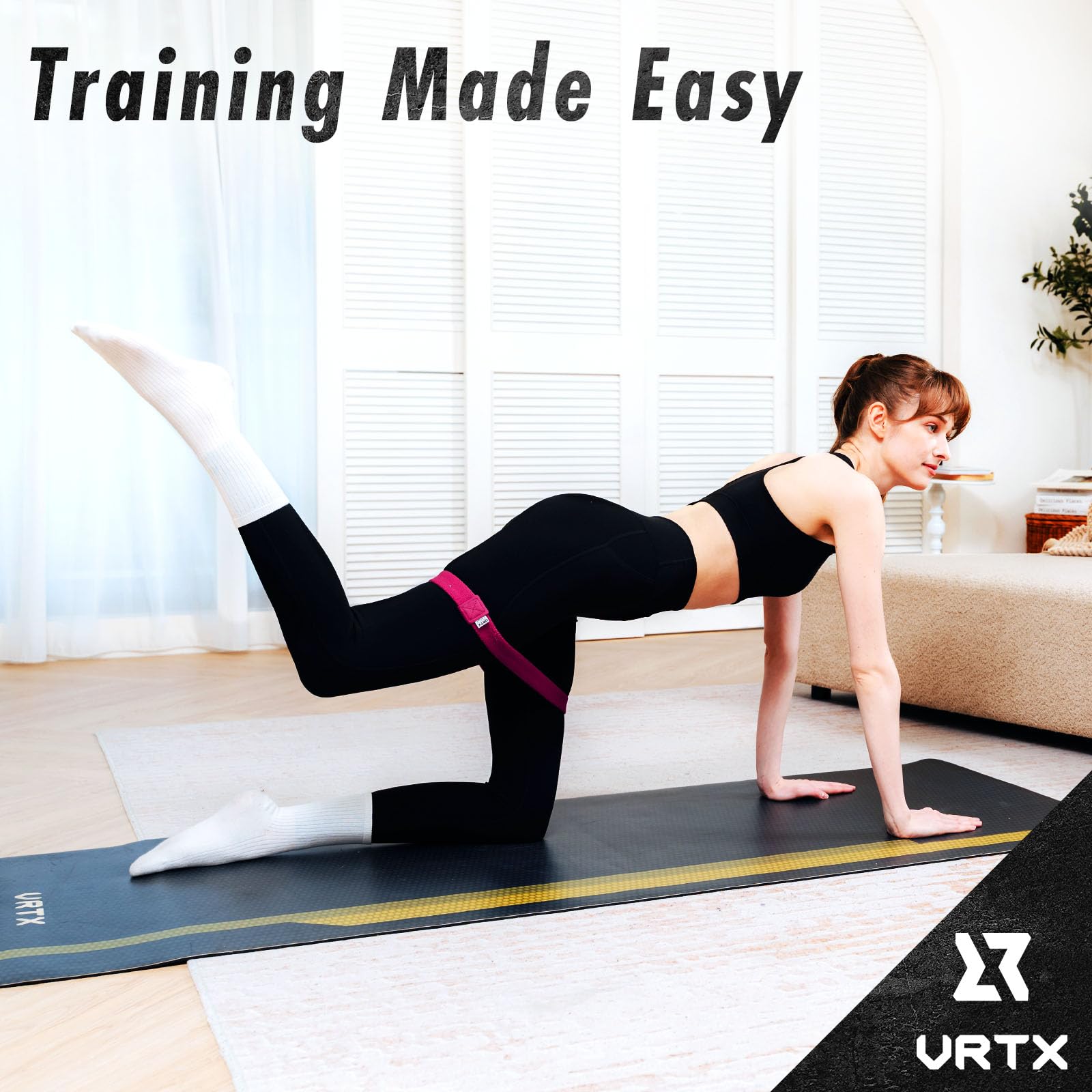 VRTX Swift Bands for Glutes & Legs Exercise | Booty Bands for Home & Gym Workout | Fabric Resistance Bands with Soft Mesh Cloth | Skin-Friendly, Non-Slip Hip Circle – Light (18-37 lbs)