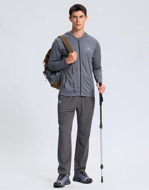 G Gradual Men's Lightweight Athletic Pants - Quick Dry Sweatpants with 3 Zipper Pockets for Running & Hiking