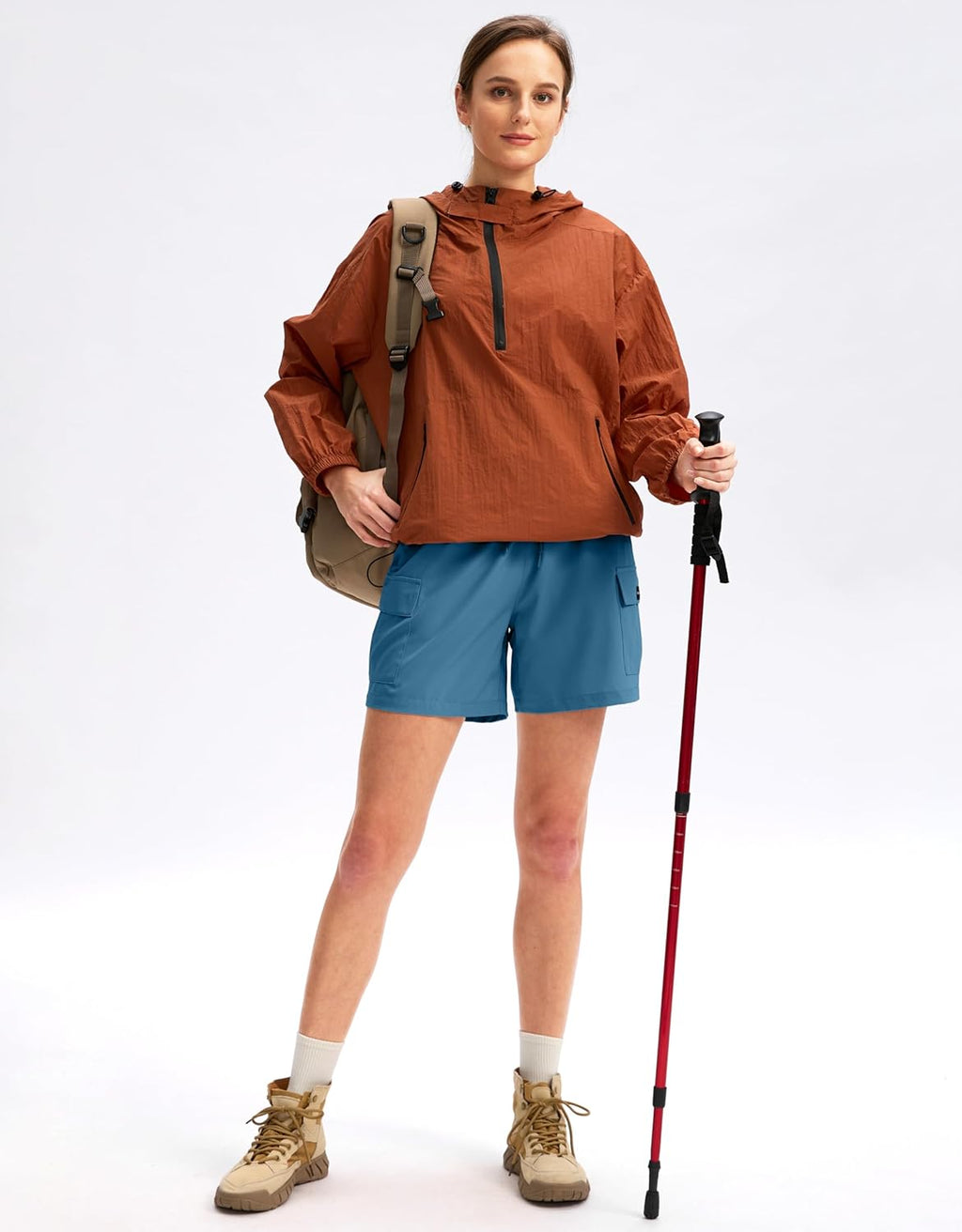 SANTINY Women's Hiking Cargo Shorts - Quick Dry Lightweight with Zipper Pockets | 5''/7''/9'' Sizes