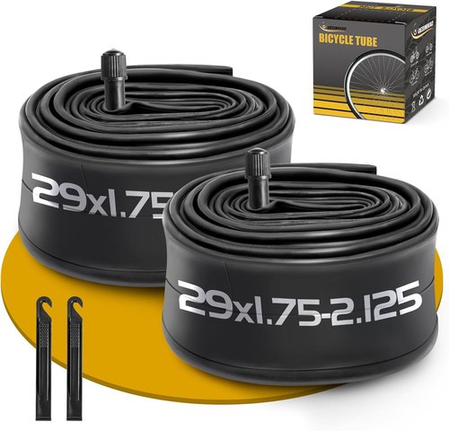 29 Inch Bike Tube by [Brand Name] - Durable Butyl Rubber with AV32mm Schrader Valve | Fits 29 x 1.75-2.125 Tires