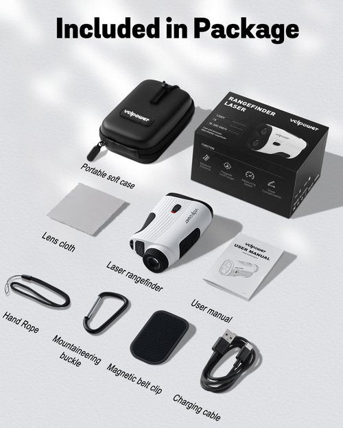 Golf Rangefinder with Slope, 1200 Yards Laser Range Finder for Golf & Hunting, 7X Magnification, Flag Lock Vibration, Rechargeable Battery, Magnetic Strip, Gift for Men