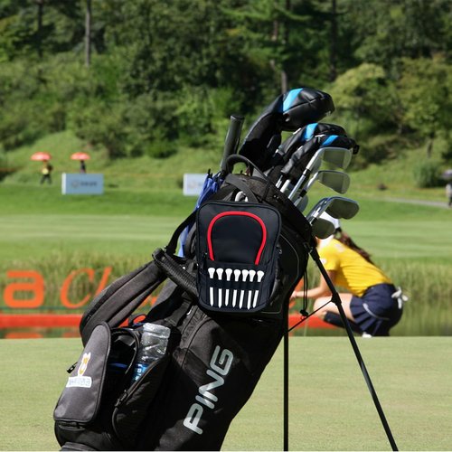 Golf Valuables Pouch & Golf Ball Carrier Bag with 3 Zipper Pockets, Holds 20–25 Balls for Tees & Accessories (Men & Women)