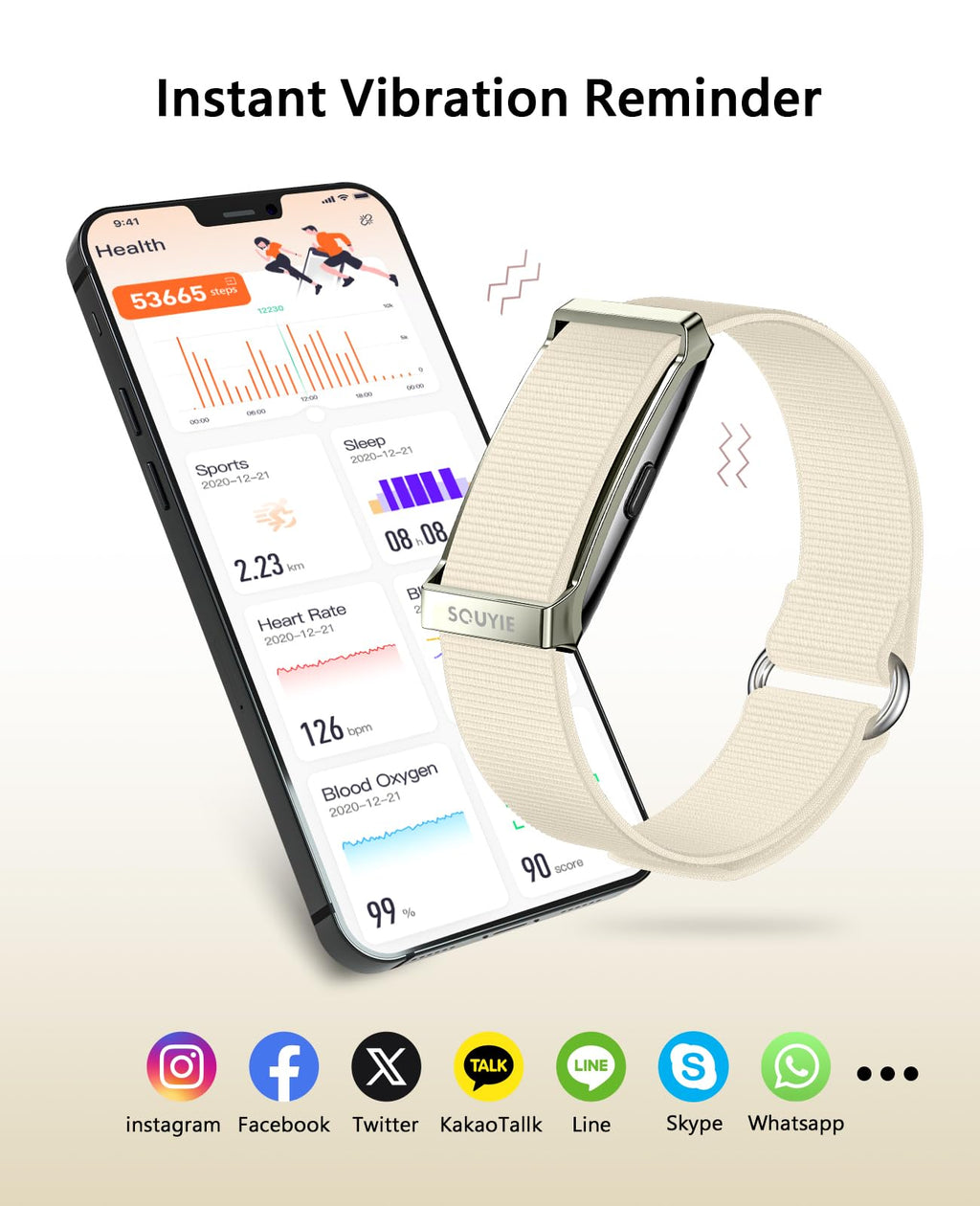 Smart Bracelet for Women Men, Health Activity Fitness Trackers, All-Day Continuous Heart Rate/Blood Pressure/HRV/Stress Monitor, 24H Sleep Tracker, 170+ Sports Modes Smart Band with Free APP 2 Bands
