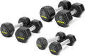 ZIVA Premium Hex Dumbbells - Commercial Grade Rubber Urethane Coated Free Weights for Home Gym | Durable Steel Core, Sold in Pairs and Sets
