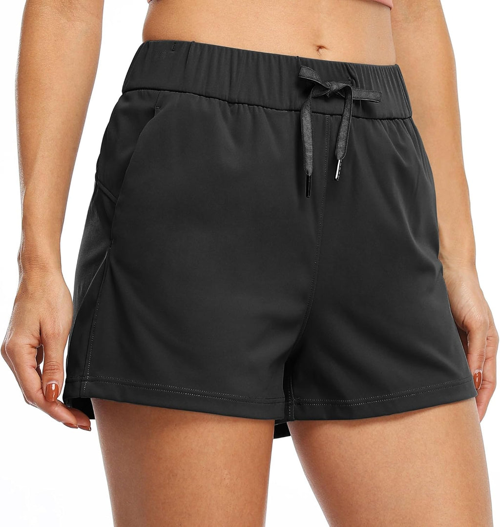 Willit Women's Hiking Shorts - Comfy Athletic Yoga Lounge Shorts with Pockets | 2.5" Length