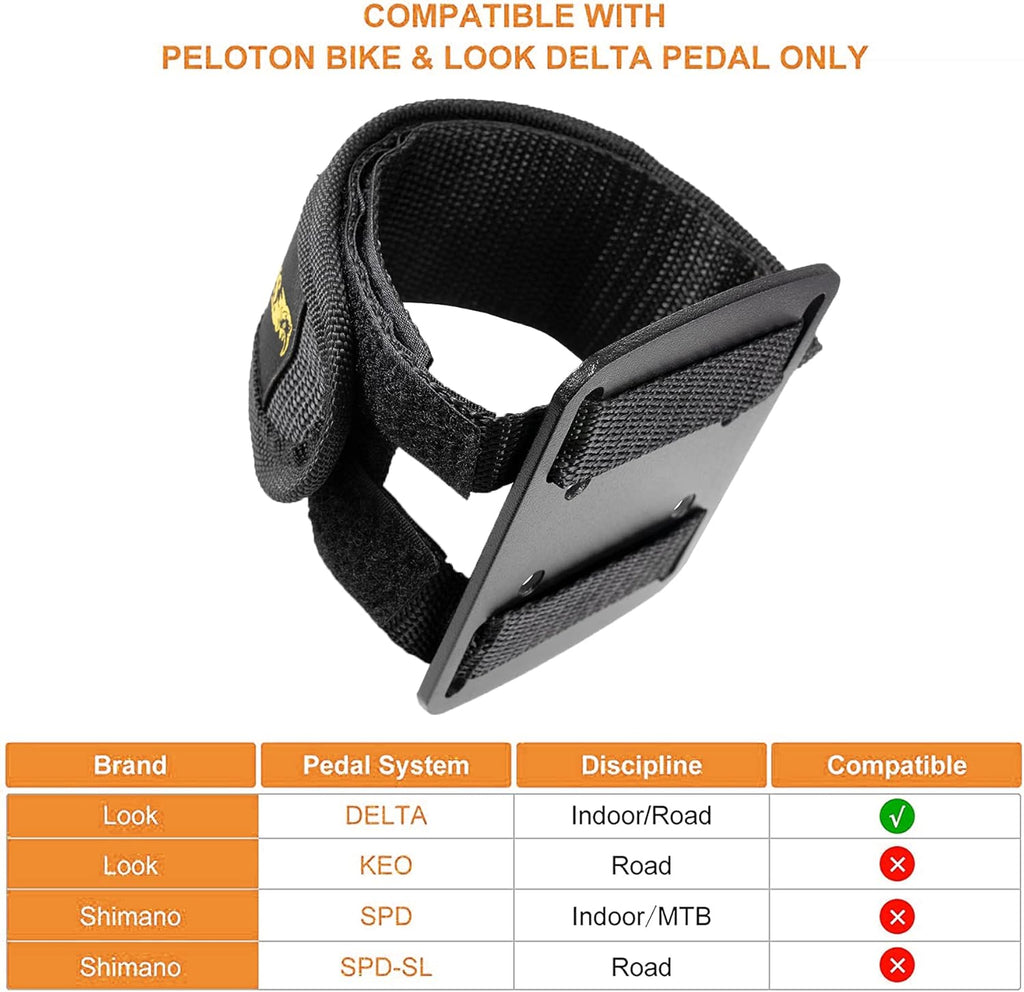 Peloton Toe Clips - Adjustable Metal Pedal Adapters for Sneakers | Indoor Cycling Fitness Accessory