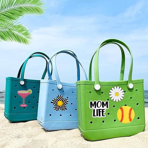 Kaddmedia Charms for Bogg Bag,MOMLIFE Bogg Bag Charms for Beach Tote Rubber Beach Bag Accessories,Insert Decorative Letter for Handbag Beach Tote Bag (Bicycle)