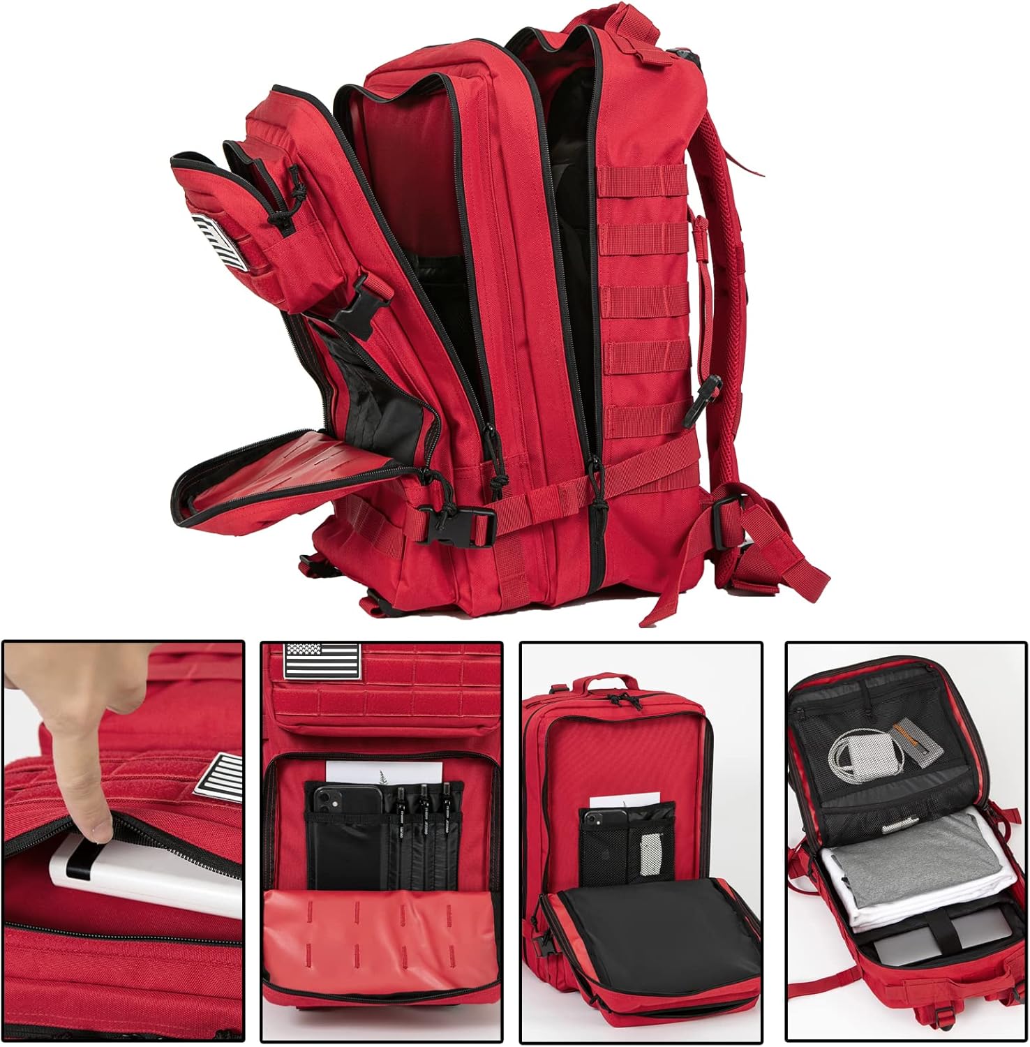 QT&QY 45L Military Tactical Backpack - Molle Army Assault Pack for Hiking & Trekking