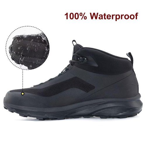 OUTJET Men's Waterproof Hiking Boots Lightweight Comfortable Outdoor Walking Trail Boots Shoes