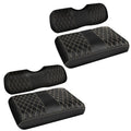 F FINEC 4PCS Waterproof Leather Golf Cart Seat Covers Compatible with EZGO TXT 1994-2013 Front & Aftermarket Rear Seat Kits | Beige Stitching | No Staple Installation
