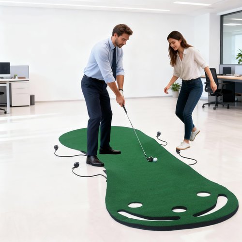 BALAPET Adjustable Slope Putting Green Indoor with 4 Airbag, Multi-Functional Putting Green Mats Set, Golf Putting Training Aid Improve Your Putting Stroke