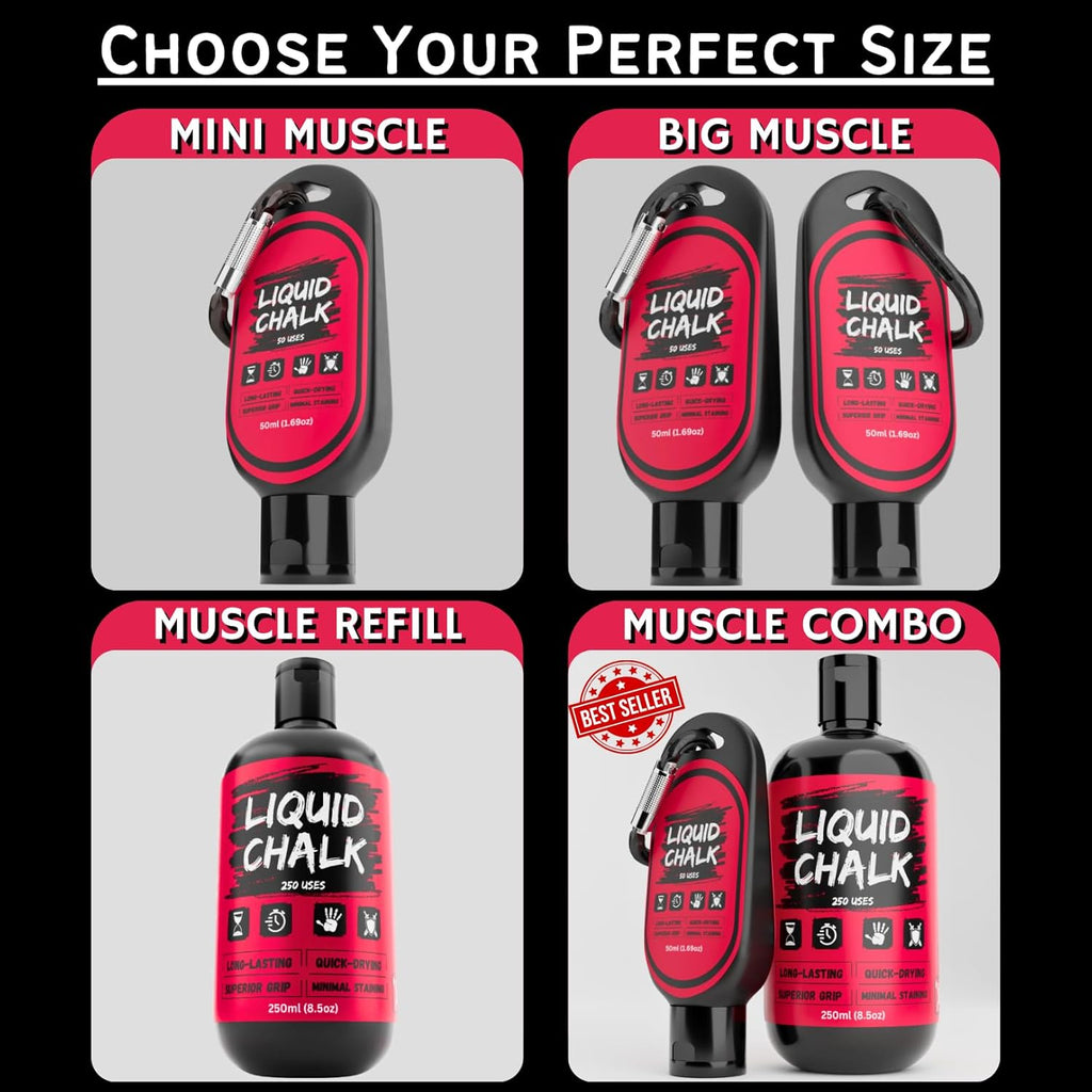 PowerGrip Liquid Chalk - Sweat-Proof Grip Enhancer for Weightlifting, Rock Climbing & Gymnastics