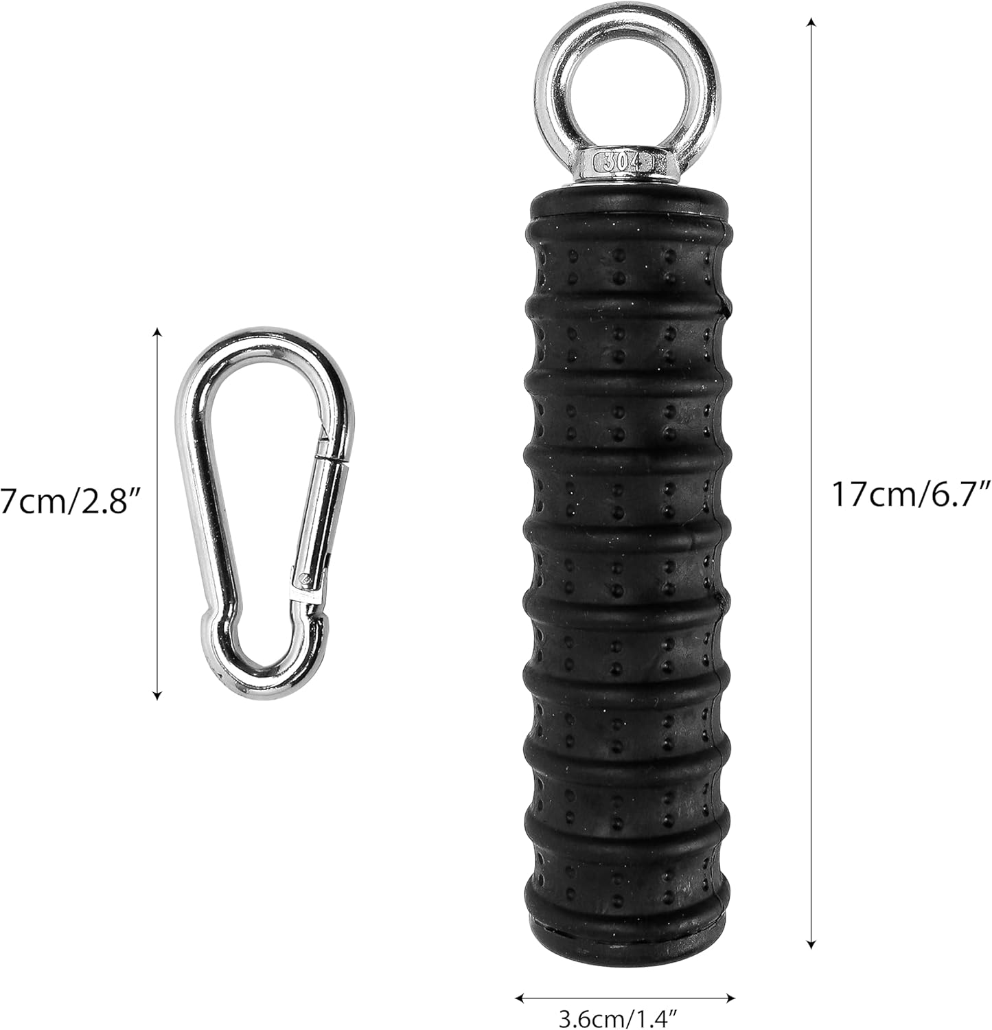 Skiennix Ergonomic Tricep Attachment - Maximum Grip Cable Machine Accessories | 2Pcs with Carabiners