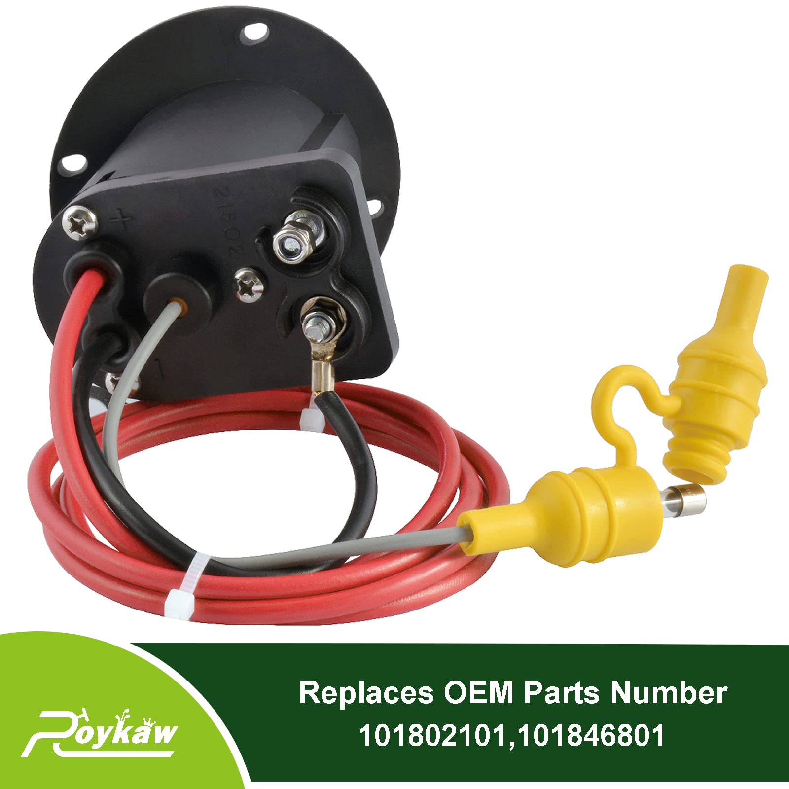 Roykaw 48 Volt Charger Receptacle with Fuse Assembly Replacement Compatible with Club Car DS 2000-up Electric Models, OEM# 101802101, 101796801, 101894901