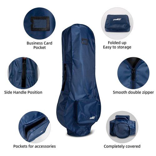 PLAYEAGLE Golf Bag Rain Cover, 300D PVC Waterproof Cover for Golf Club Bag, Durabale, Lightweight and Easy to Maneuver (Red)