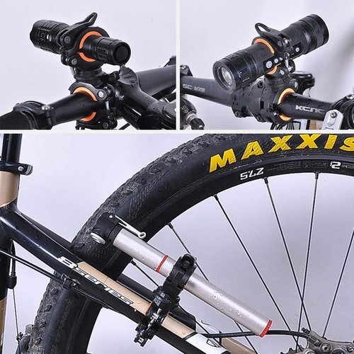 Rowiz Flashlight Holder, 360 Degree Rotation Bicycle Bike LED Light Torch Mount Clamp Clip Holder Grip Bracket, Bike Flashlight Mount, Pack of 4