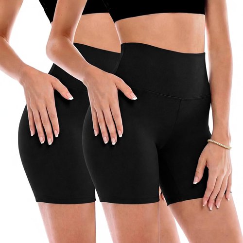 NexiEpoch Biker Shorts for Women - High Waisted Black Spandex for Yoga & Dance | 3"/5"/8" Lengths