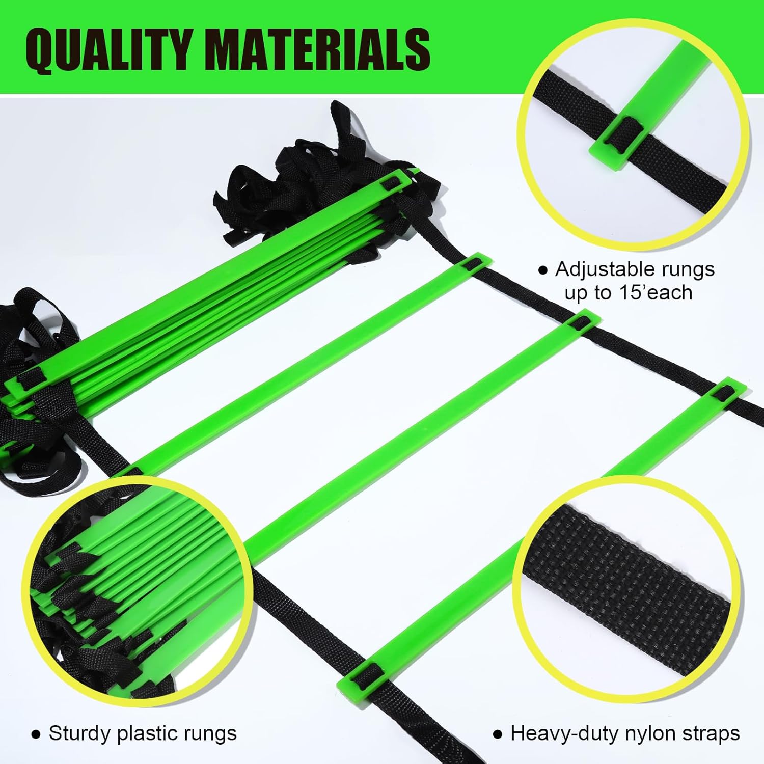 Teenitor Agility Ladder - Speed Training Equipment for Soccer & Football | 13 Rungs, 23 Feet with Carry Bag