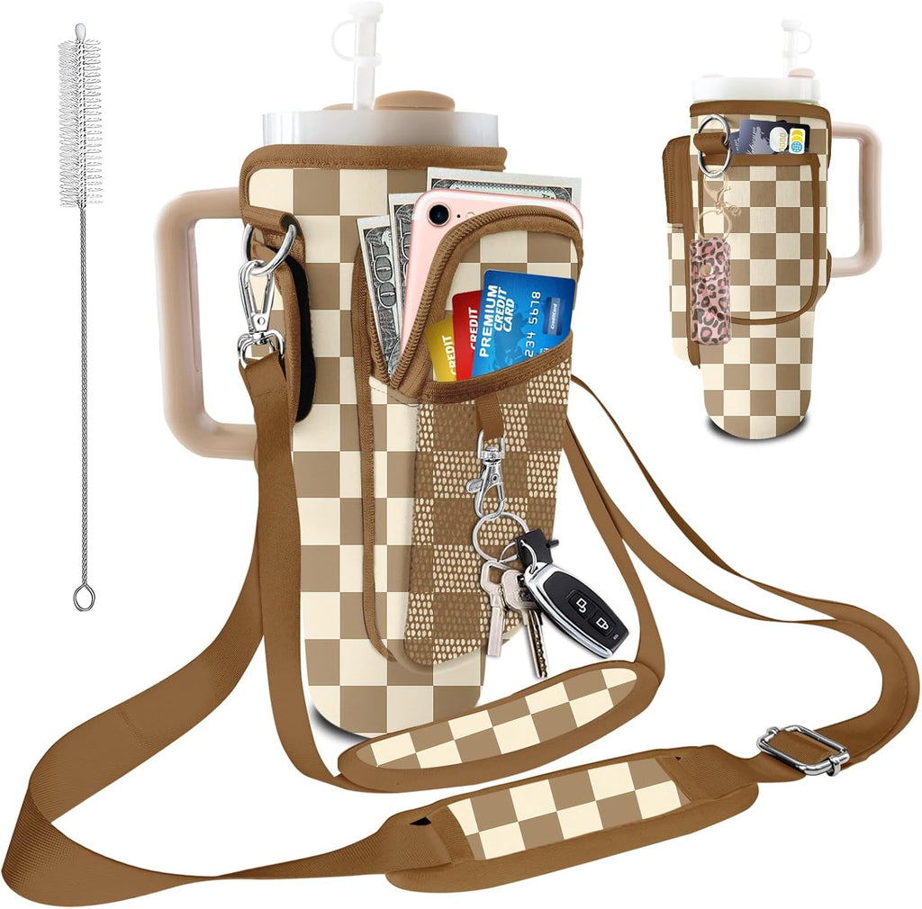 Stanley Carrier Bag - Versatile Holder for 40oz/30oz Tumblers | 2 Adjustable Straps & 3 Pockets