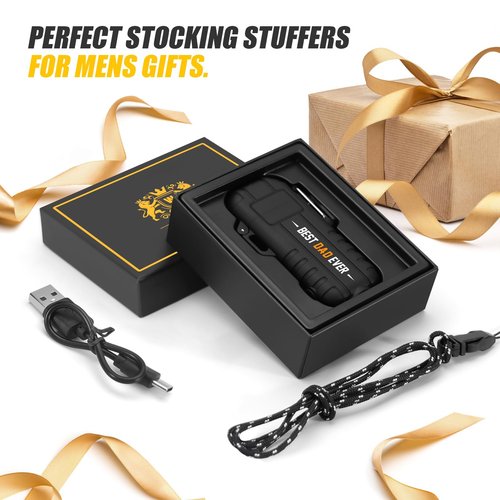 WEARXI Fathers Day Dad Gifts for Dad Husband, Electric Lighters Gifts for Men Dad Him, Mens Gifts for Him/Boyfriend, Camping Essentials (Best Dad Ever Special Version)