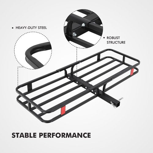EliteEdge 500 Lbs Capacity Cargo Baskets - Heavy-Duty Hitch Mount Cargo Carrier Basket, 53" x 19" x 6" Cargo Rack Rear Luggage Basket for Car and SUV