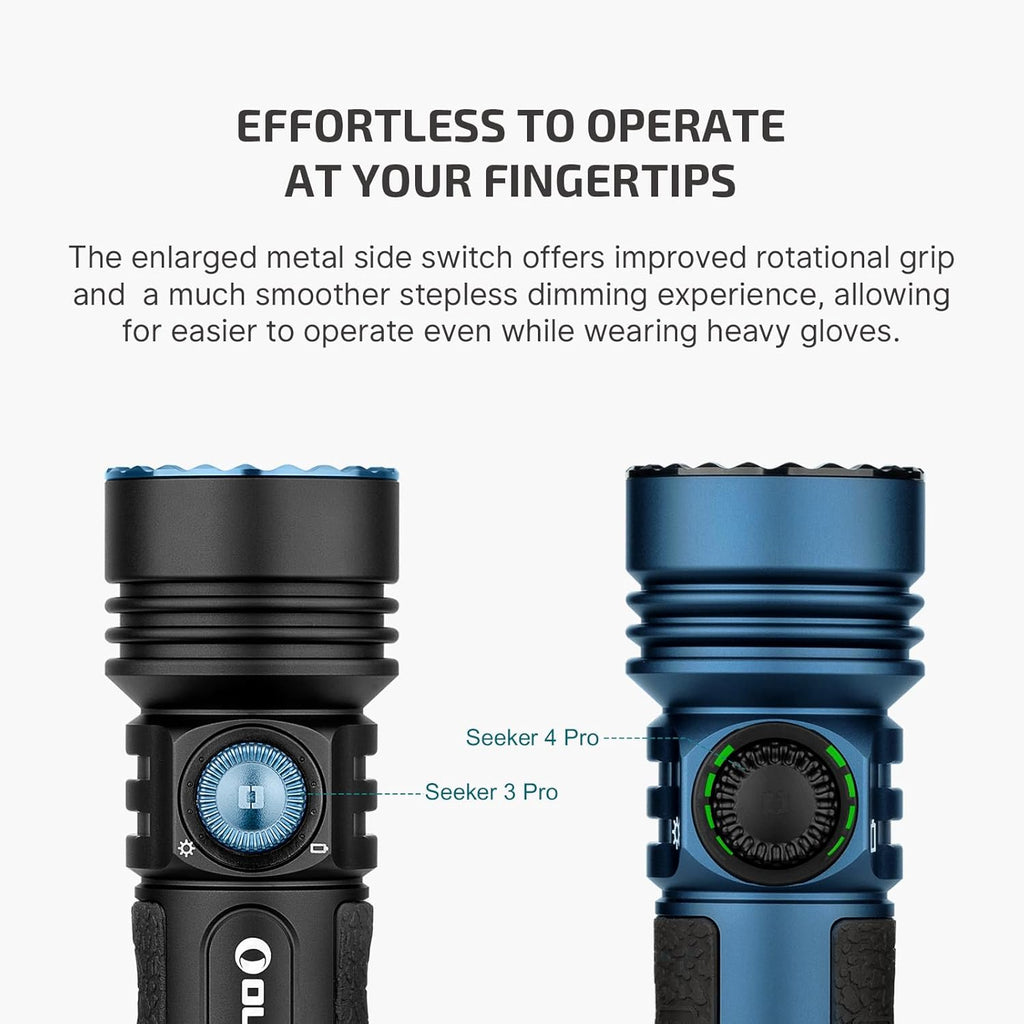 OLIGHT Seeker 4 Pro Rechargeable Flashlight - 4600 Lumens Bright Light | Waterproof IPX8 for Camping & Emergencies (Midnight Blue Cool White)