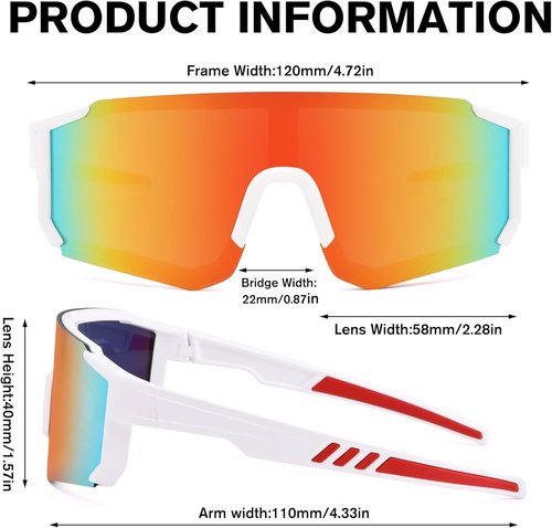 COASION Kids Baseball Sunglasses - Durable Sports Shades for Boys & Girls Ages 3-10 - Adjustable Strap