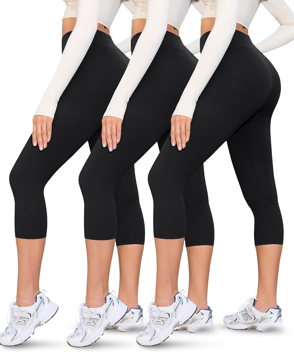 VALANDY Capri Leggings for Women | High-Waisted, Comfy & Stretchy 3-Pack in Soft Fabric