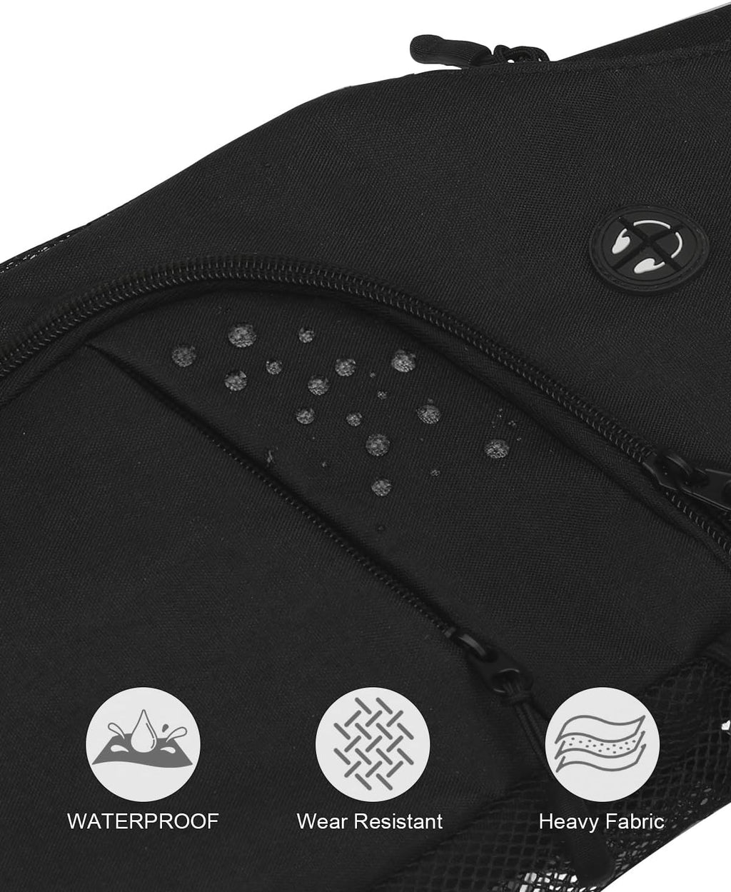 Skiennix Waterproof Crossbody Bag - Trendy Sling Backpack with Convertible Shoulder Strap | Black, Medium