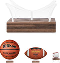 Walnut Wood Base Acrylic Basketball Display Stand - Non-Slip Holder for Sports Balls | Elegant Collector’s Case