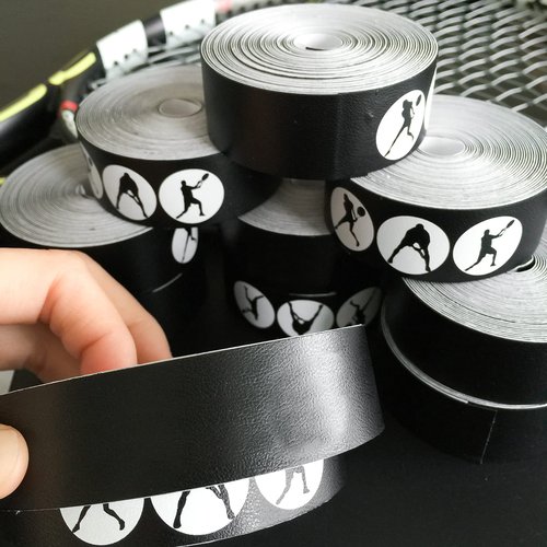 CUTULAMO Racket Tape,PU Material Tennis Racquet Guard,Non Slip Tennis Racket Tape,Lightweight Racket Protector,Racket Tape for Tennis Racket 5m/16.4ft (Black)