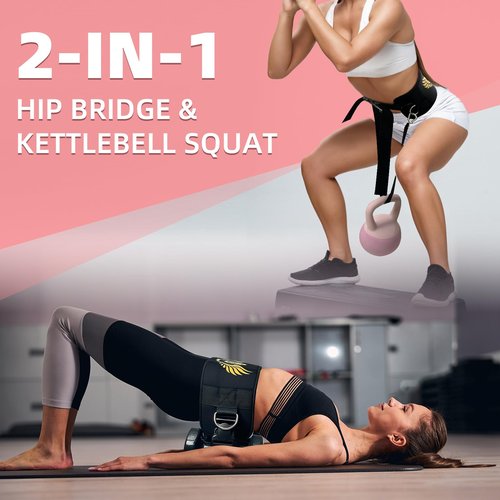 Jupiter 2-in-1 Hip Thrust Belt for Women & Men – Heavy Duty Glute Workout Equipment for Dumbbell, Kettlebell & Plate Exercises – Supports 300 lbs – Weighted Dip Belt for Home & Gym Workouts(Purple)