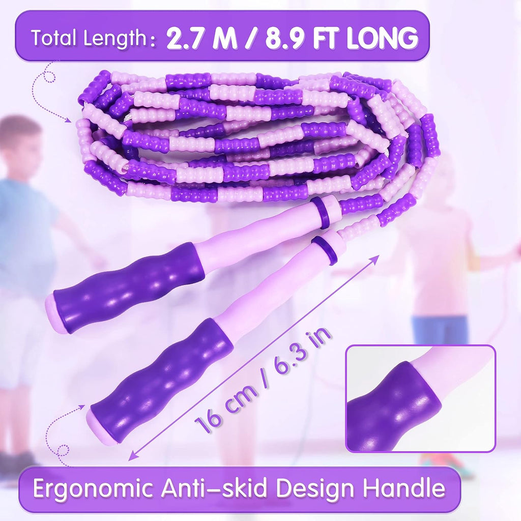 Supertrip Jump Rope - Adjustable Tangle-Free Beaded Skipping Rope for Kids | Perfect for Students
