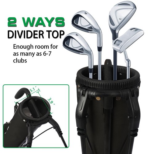 Golf Stand Bag, Small Lightweight Golf Bag for Men/Women, Easy to Carry and Durable Pitch n Putt Golf Bag for Driving Range, Par 3 and Executive Courses (Blue)