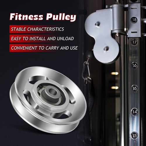 balacoo 12 Pack Aluminum Alloy Gym Pulley Wheels - 3.46 Inch Universal Cable Machine Replacement Parts - Silent Bearing Equipment Rollers for Home Gym & Workout Systems (Silver)