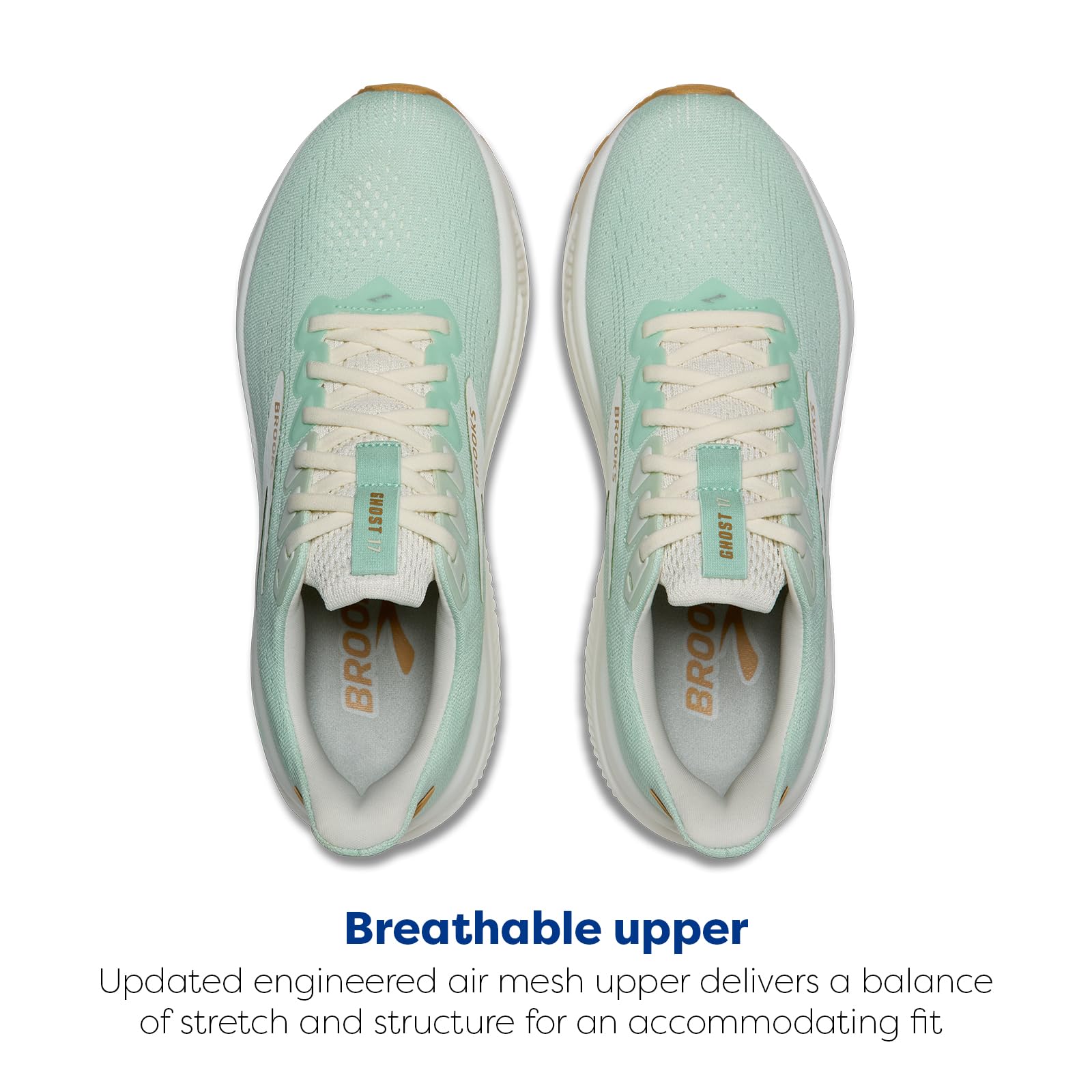 Brooks Women’s Ghost 17 Neutral Running Shoe - Honeydew/Coconut/Taffy - 7 Medium