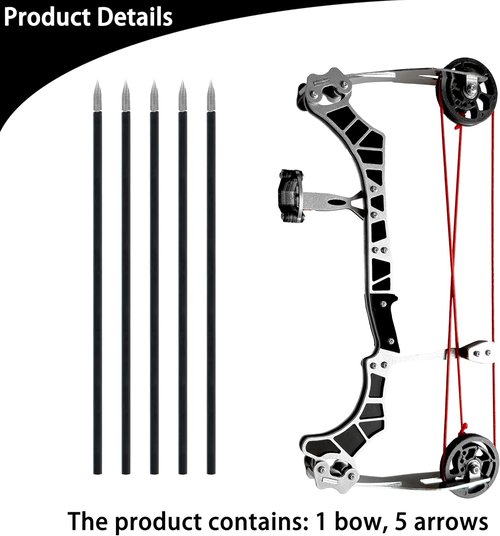 Archery Bow Set Left and Right Hand Compound Bow Hunting Bow Metal Material Catapult RH/LH for Practice Archery